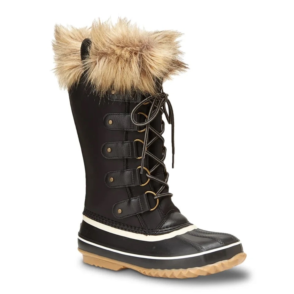 Women's Black Fur-Lined Winter Boots